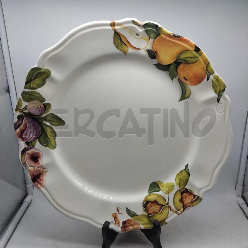 PIATTO DA PORTATA ROTONDO PANNA FRUTTA DIPINTA SUI BORDI ITALIAN FRUIT BY ARTIMINO | Mercatino dell'Usato Domodossola 1