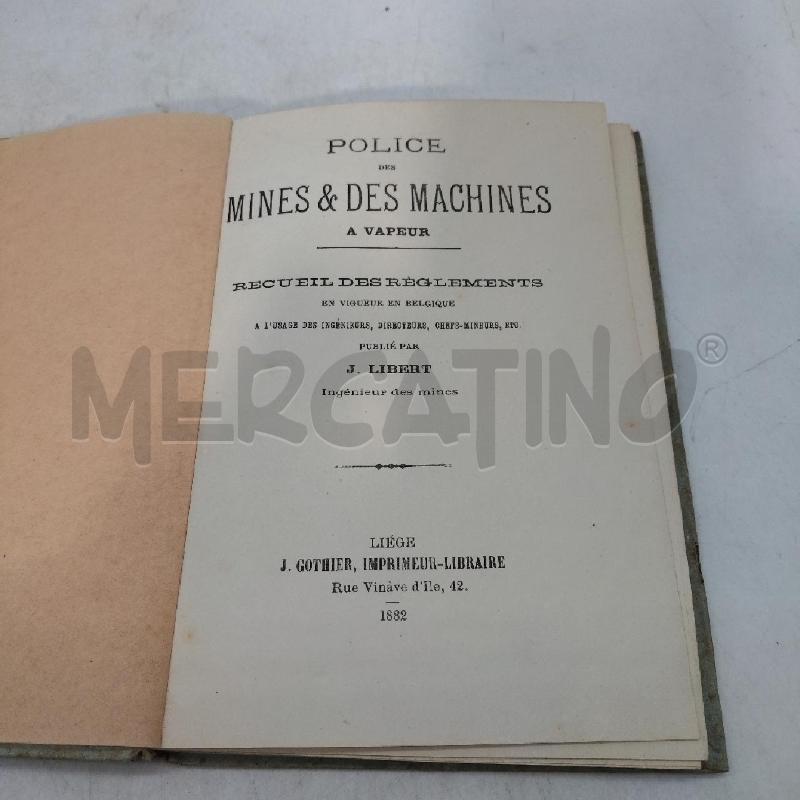 POLICE DES MINES & DES MACHINES ED 1882 | Mercatino dell'Usato Domodossola 2