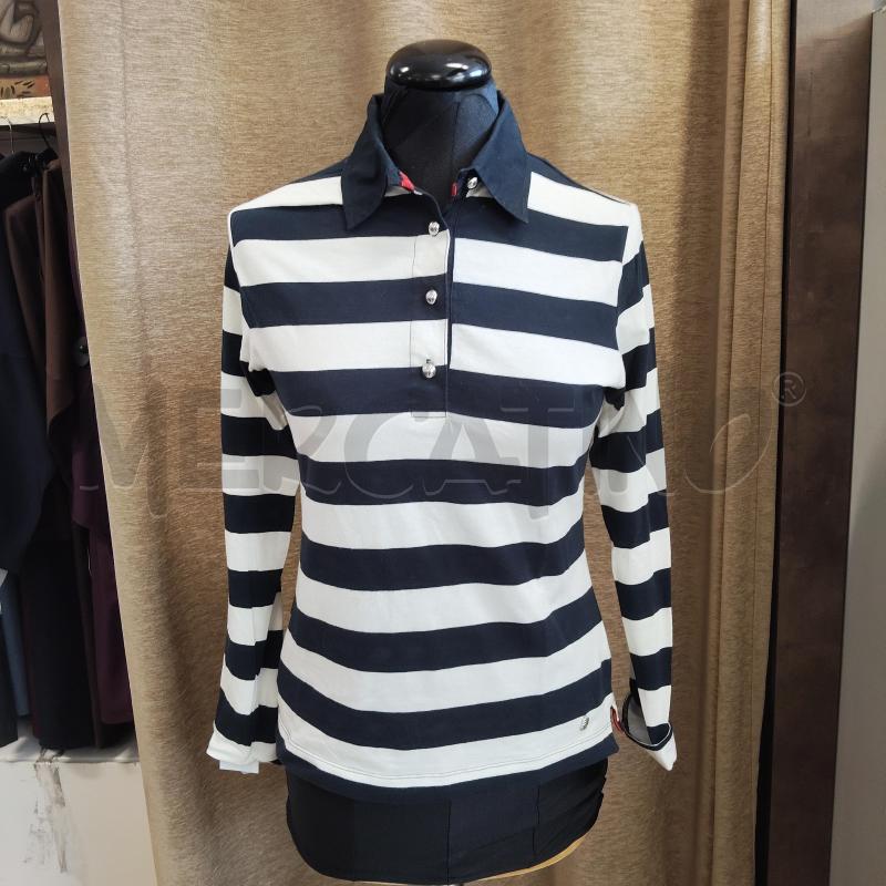 POLO DONNA MARINA YACHTING BLU BIANCA | Mercatino dell'Usato Domodossola 1