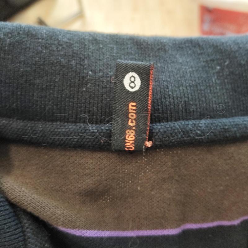 POLO UOMO AX RIGATA M.L MARRONE NERO STRISCIA VIOLA | Mercatino dell'Usato Domodossola 3