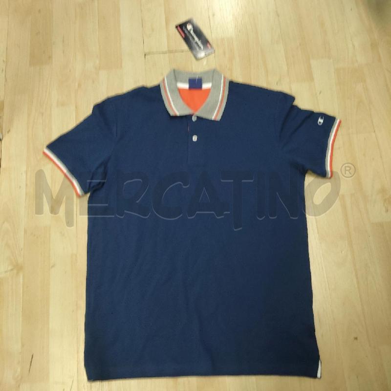 POLO UOMO BLU COLLO GRIGIO ARANCIONE CHAMPION  | Mercatino dell'Usato Domodossola 1