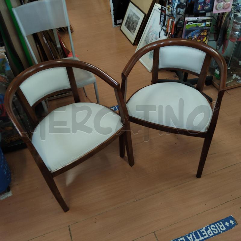POLTRONCINE COPPIA LEGNO SEDUTA BIANCA  | Mercatino dell'Usato Domodossola 1