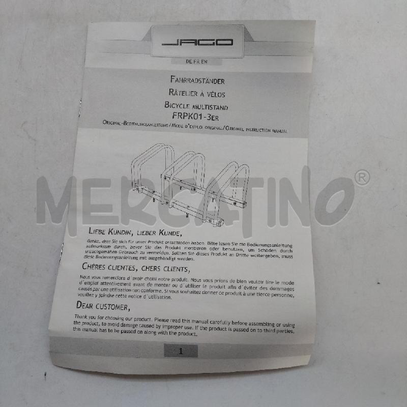 PORTA BICICLETTA METALLO 3 POSTI FRPK01 | Mercatino dell'Usato Domodossola 2