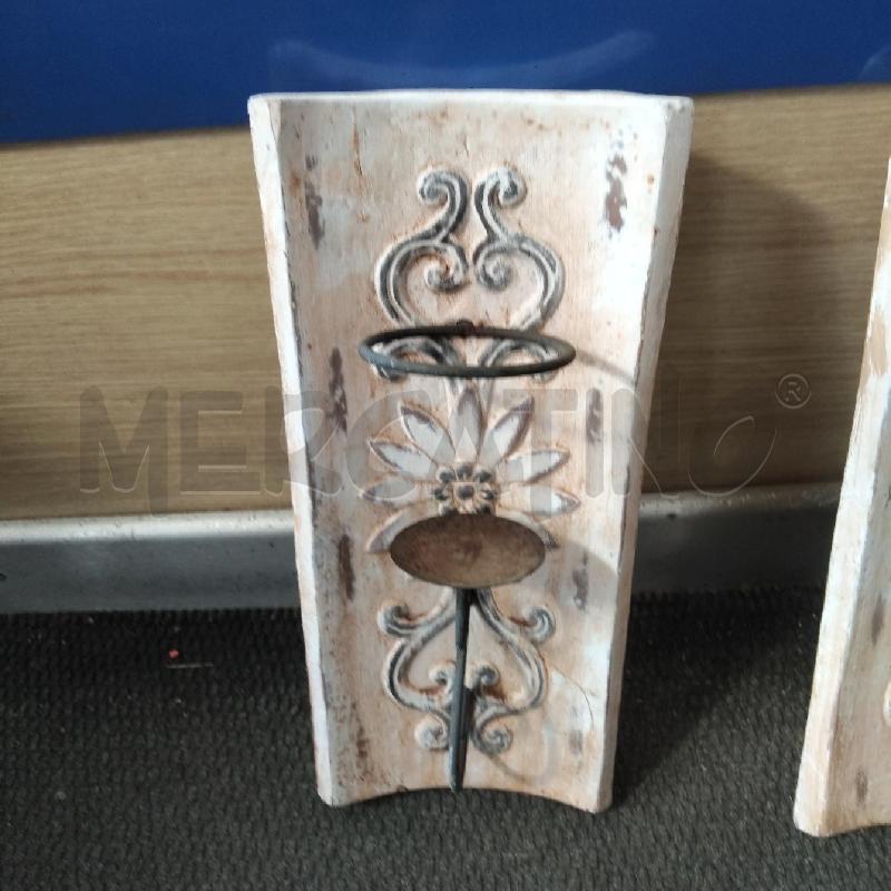 PORTA CANDELA CERAMICA FIORE RILIEVO SUPPORTO FERRO | Mercatino dell'Usato Domodossola 2