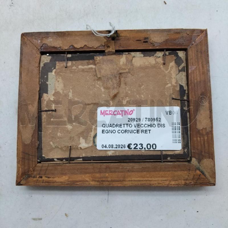 QUADRETTO VECCHIO DISEGNO CORNICE RETTANGOLARE | Mercatino dell'Usato Domodossola 3