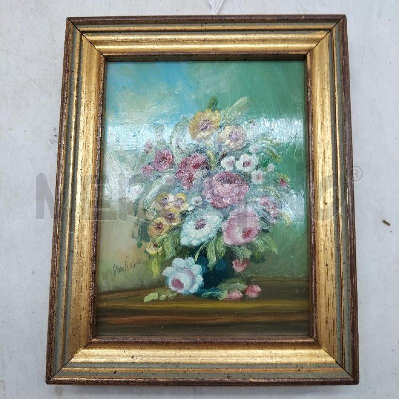QUADRETTO VECCHIO FIORI CORNICE DORATA RETTANGOLARE  | Mercatino dell'Usato Domodossola 2
