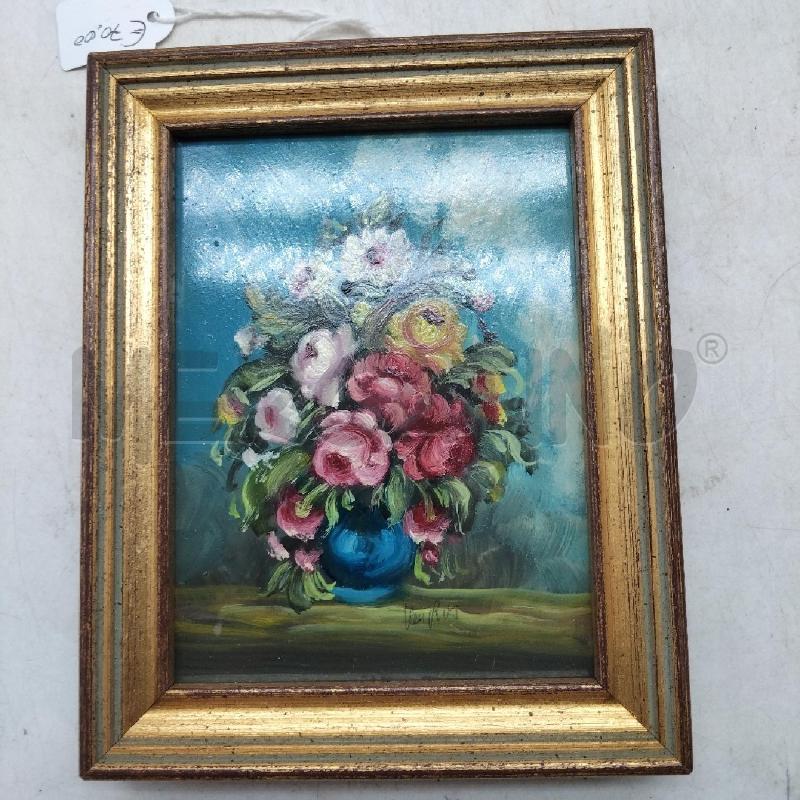 QUADRETTO VECCHIO FIORI CORNICE DORATA RETTANGOLARE  | Mercatino dell'Usato Domodossola 3