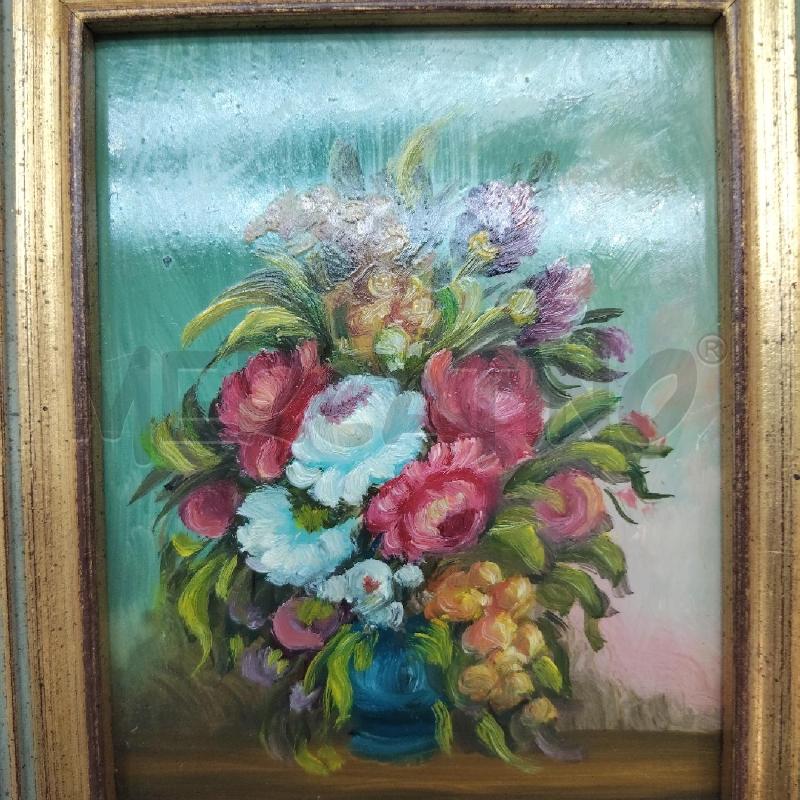 QUADRETTO VECCHIO FIORI CORNICE RETTANGOLARE FIORATA  | Mercatino dell'Usato Domodossola 2