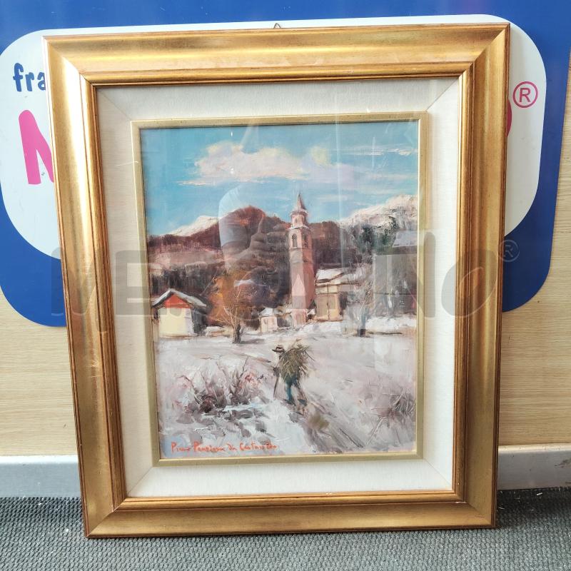 QUADRO AESAGGIO CON CHIESA DRUOGNO PESSINA DA CASTANEDA 1957 | Mercatino dell'Usato Domodossola 1