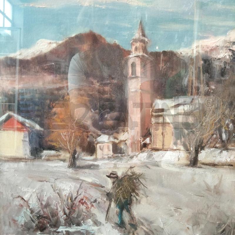 QUADRO AESAGGIO CON CHIESA DRUOGNO PESSINA DA CASTANEDA 1957 | Mercatino dell'Usato Domodossola 2