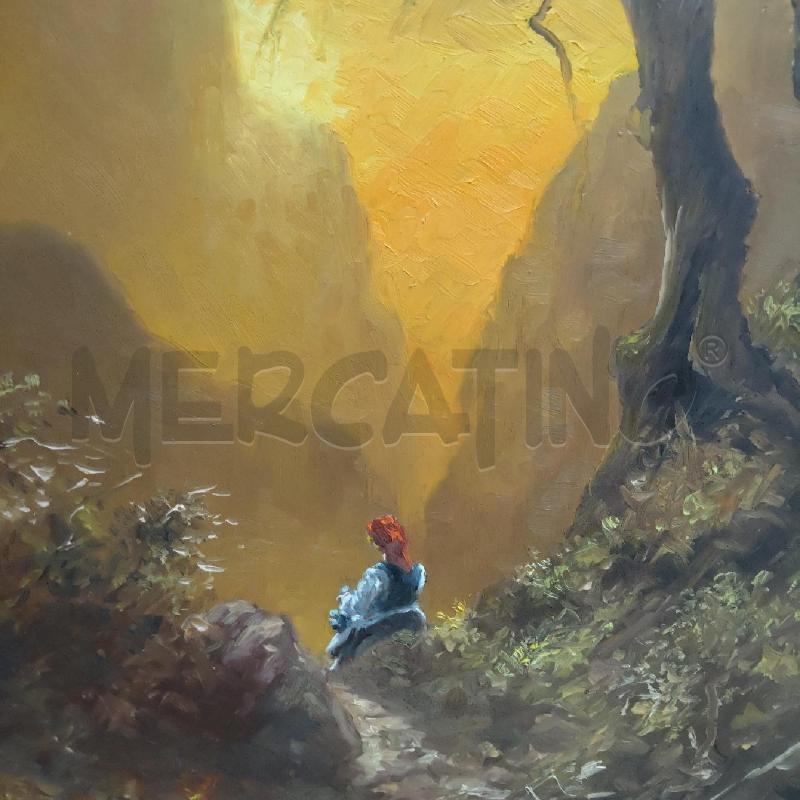 QUADRO A OLIO PASTORELLA CON ALBERI FIRMATO BARSOTTI | Mercatino dell'Usato Domodossola 2
