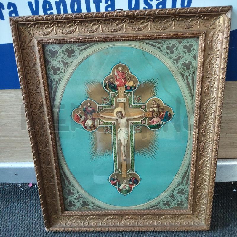 QUADRO CROCE CRISTO CORNICE DORATA | Mercatino dell'Usato Domodossola 1