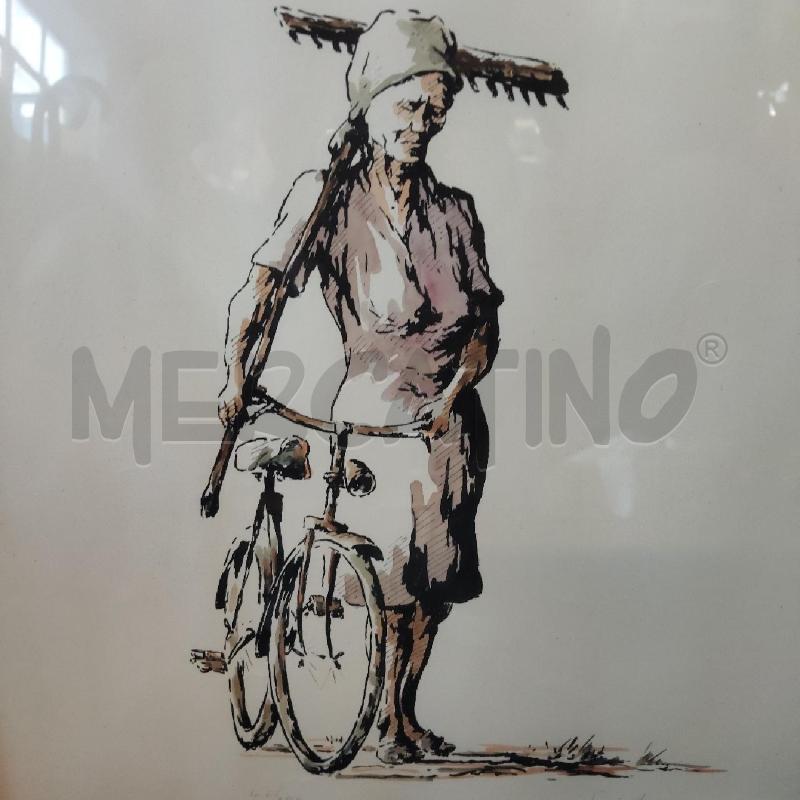 QUADRO DONNA IN BICI CON RASTRELLO FOGLIETTA | Mercatino dell'Usato Domodossola 2