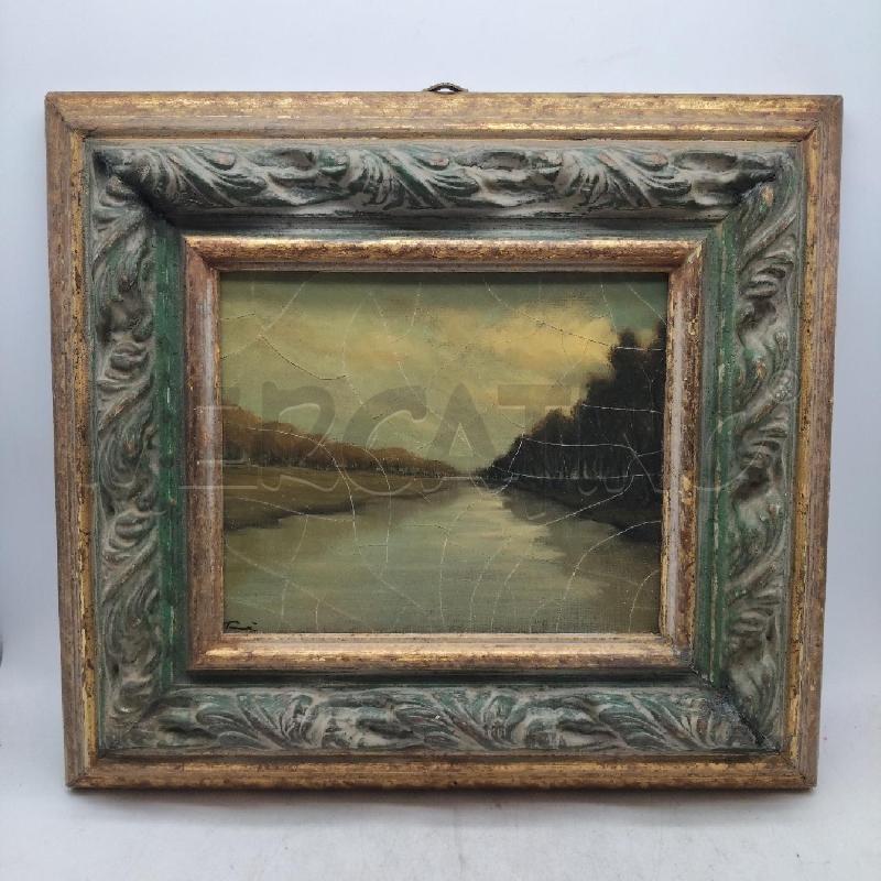 QUADRO LA QUARTINA MERGOZZO CORNICE VERDE  | Mercatino dell'Usato Domodossola 1