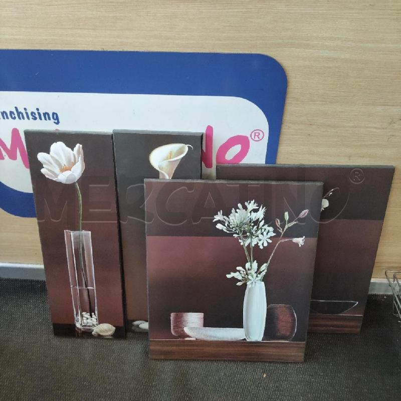 QUADRO LEGNO FIORI STAMPA 2 GRANDI+2 PICCOLI  | Mercatino dell'Usato Domodossola 1