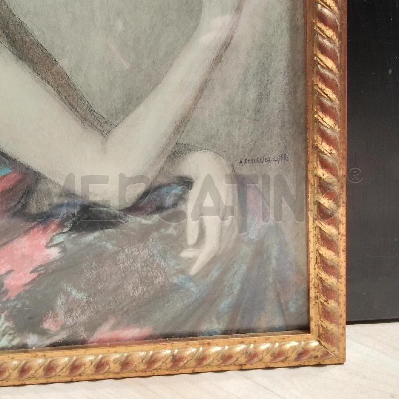 QUADRO PASTELLI DONNA CON SFERA A.PAQUELIER-GAI | Mercatino dell'Usato Domodossola 3