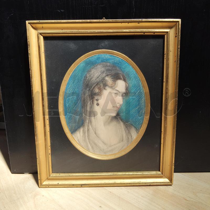 QUADRO PASTELLO DONNA CON ORECCHINO A.PA QUELIER-GAILLE | Mercatino dell'Usato Domodossola 1