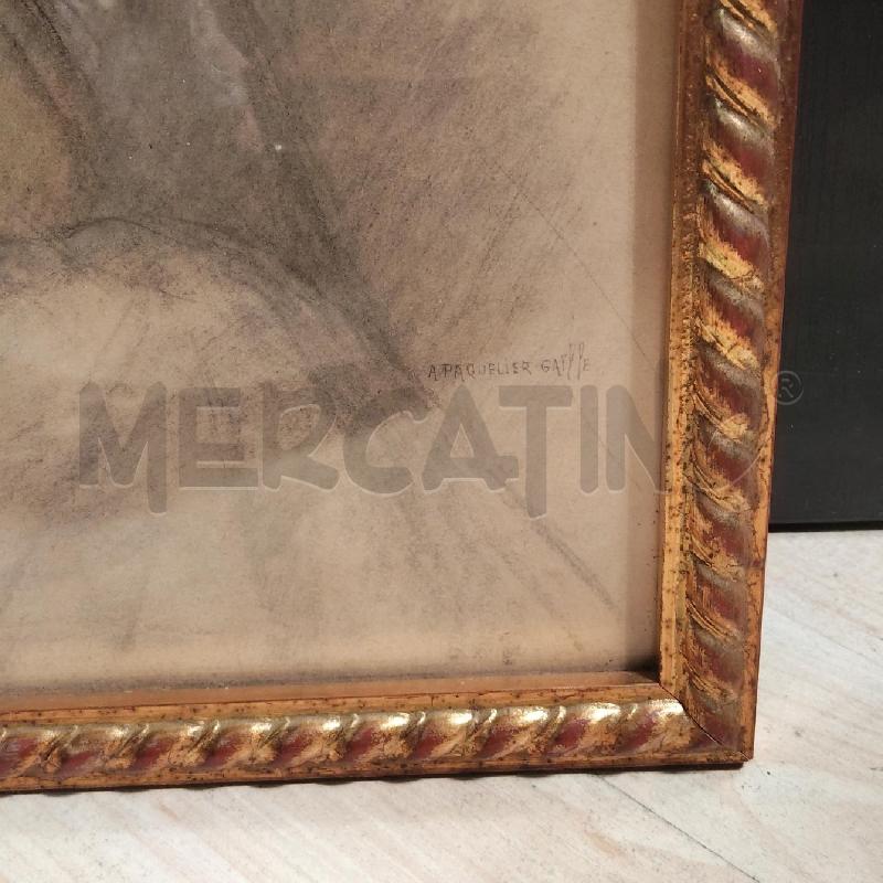 QUADRO PASTELLO DONNA CON VELO A.PAQUELIER-GAI | Mercatino dell'Usato Domodossola 3