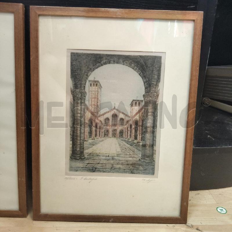 QUADRO STAMPA SU STOFFA VEDUTA MILANO | Mercatino dell'Usato Domodossola 2