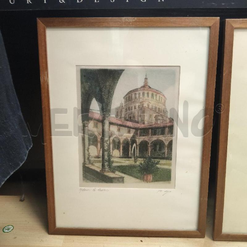 QUADRO STAMPA SU STOFFA VEDUTA MILANO | Mercatino dell'Usato Domodossola 3