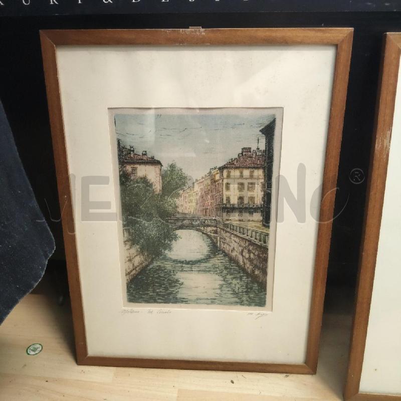 QUADRO STAMPA SU STOFFA VEDUTA MILANO | Mercatino dell'Usato Domodossola 4