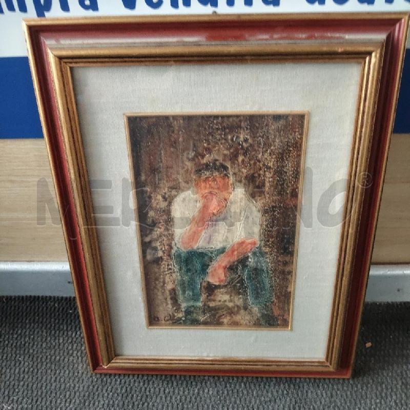 QUADRO UOMO SEDUTO OLIO SMALTATO | Mercatino dell'Usato Domodossola 1