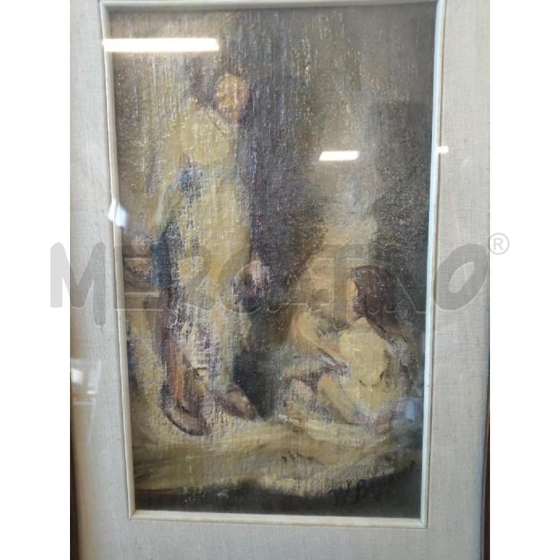 QUADRO WALTER BENECCHI 2 PERSONE CORNICE DORATA | Mercatino dell'Usato Domodossola 3