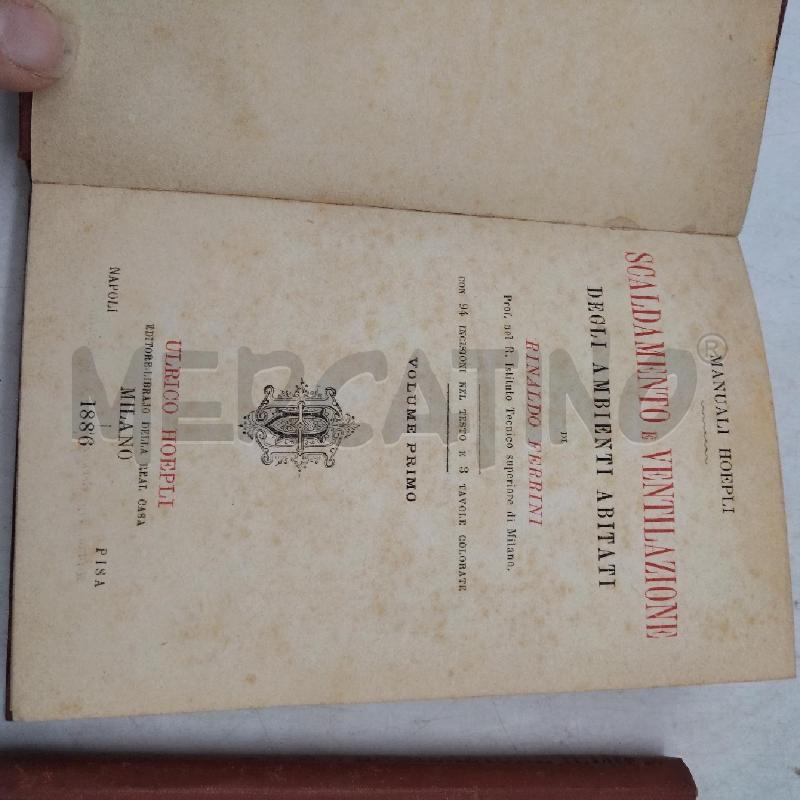 RISCALDAMENTO E VENTILAZIONE HOELPI 2 VOLUMI ED. 1886 | Mercatino dell'Usato Domodossola 4
