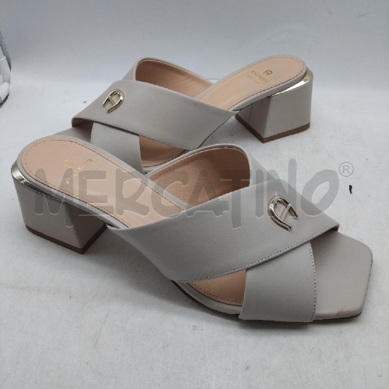 SANDALI DONNA GRIGIO TORTORA APERTA AIGNER  | Mercatino dell'Usato Domodossola 2