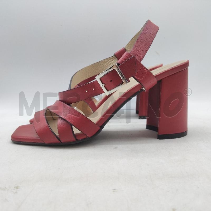 SANDALI DONNA TACCO ROSSI NERO GIARDINI CINTURINO  | Mercatino dell'Usato Domodossola 2