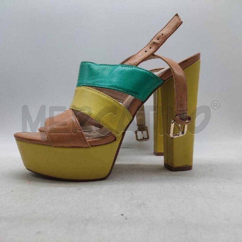 SANDALI DONNA TACCO VERDI MARRONE GIALLO PRIMADONNA | Mercatino dell'Usato Domodossola 2