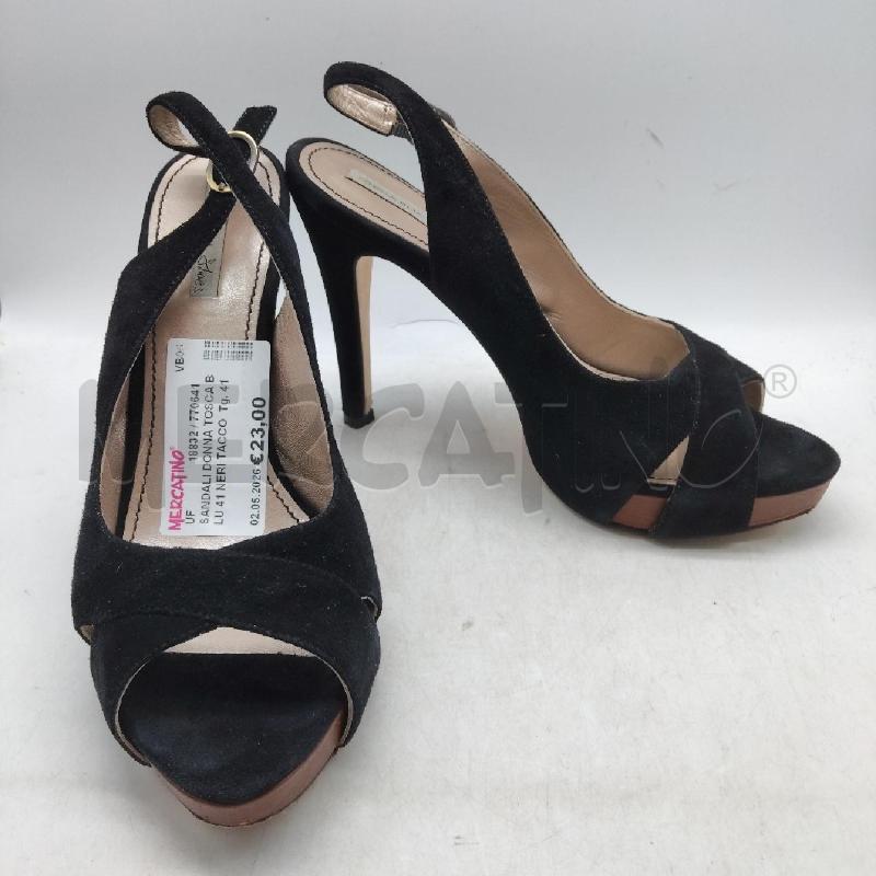 SANDALI DONNA TOSCA BLU 41 NERI TACCO | Mercatino dell'Usato Domodossola 2