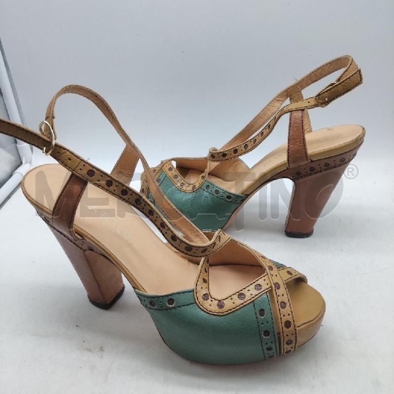 SANDALI DONNA VERDI BEIGE TACCO LELLA BALDI | Mercatino dell'Usato Domodossola 2