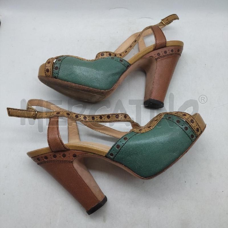 SANDALI DONNA VERDI BEIGE TACCO LELLA BALDI | Mercatino dell'Usato Domodossola 3