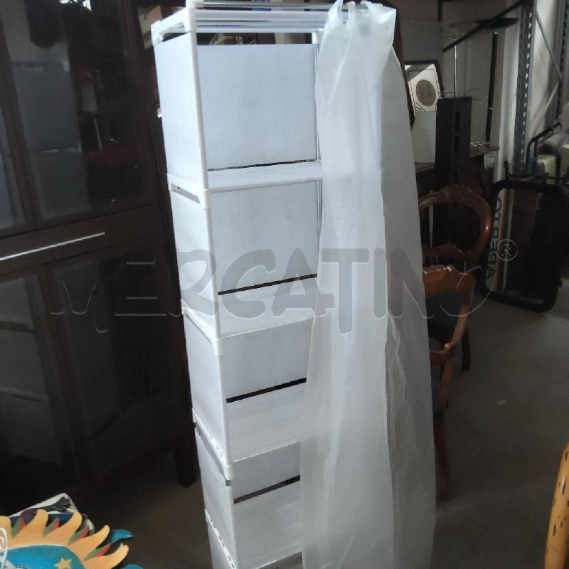 SCAFFALE BIANCO STOFFA TENDINA 5 RIPIAN | Mercatino dell'Usato Domodossola 2