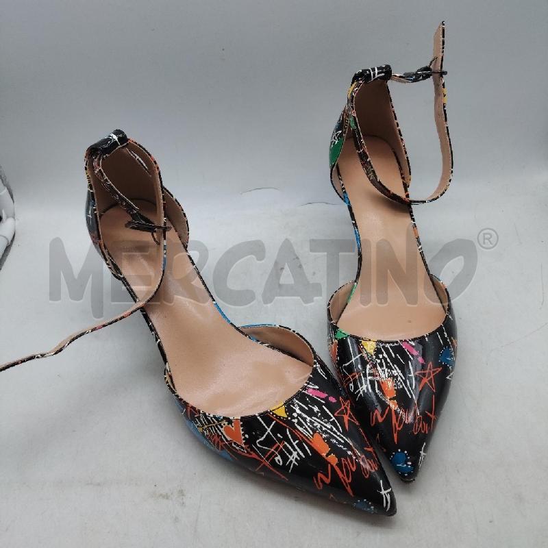 SCARPE DONNA NERE TACCO CUORI STELLE COLORATI | Mercatino dell'Usato Domodossola 2