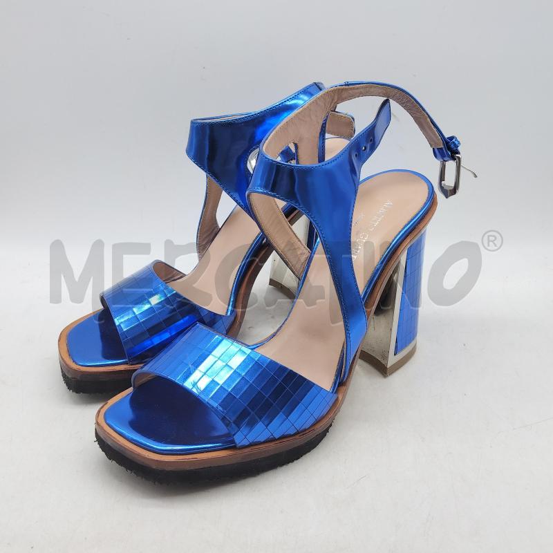 SCARPE DONNA TACCO BLU ELETTRICO METALLICO CINTURINO ALBERTO GUARDIANI | Mercatino dell'Usato Domodossola 1