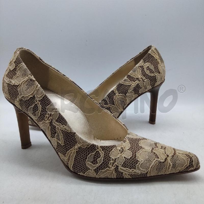 SCARPE DONNA TACCO PIZZO BIEGE MARRONE ARCANGELI | Mercatino dell'Usato Domodossola 2