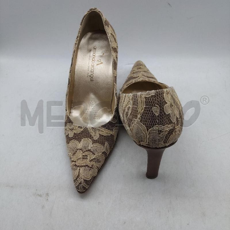 SCARPE DONNA TACCO PIZZO BIEGE MARRONE ARCANGELI | Mercatino dell'Usato Domodossola 3