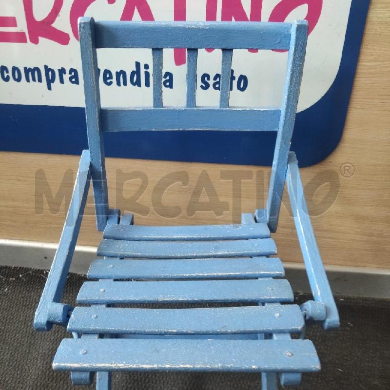 SEGGIOLINA LEGNO PIEGHEVOLE AZZURRA | Mercatino dell'Usato Domodossola 2