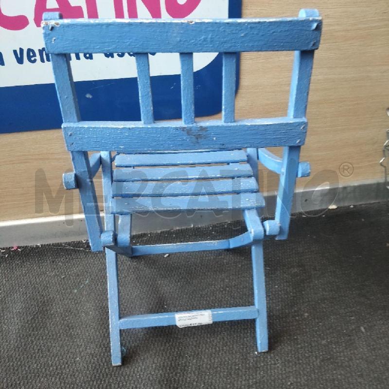 SEGGIOLINA LEGNO PIEGHEVOLE AZZURRA | Mercatino dell'Usato Domodossola 3