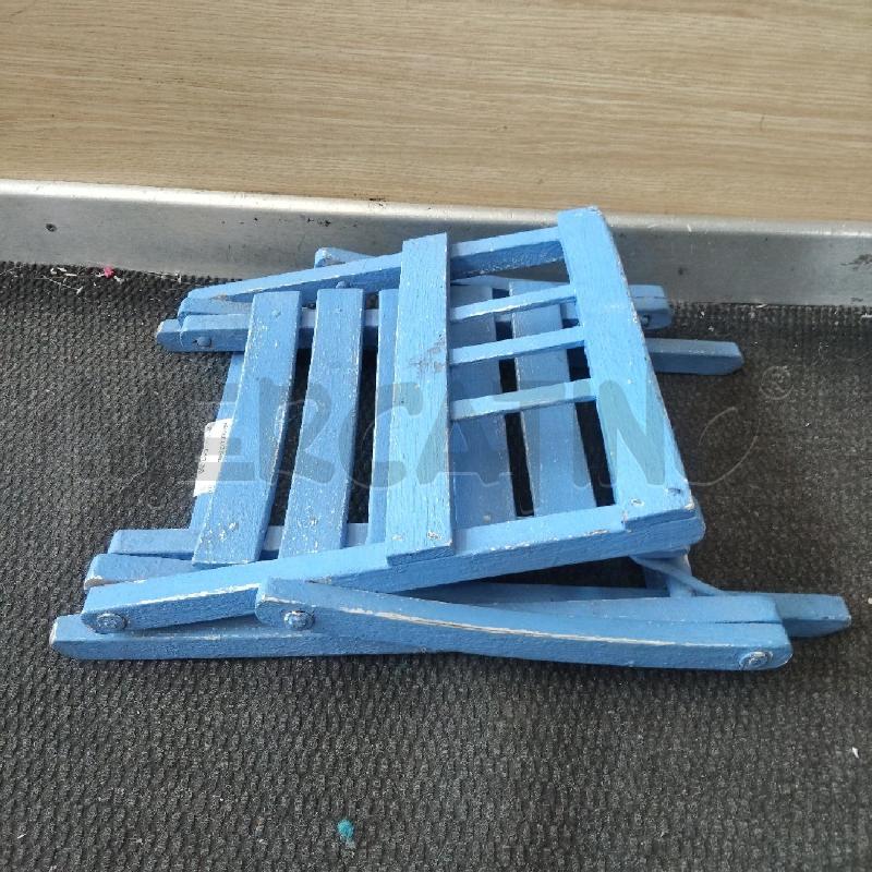 SEGGIOLINA LEGNO PIEGHEVOLE AZZURRA | Mercatino dell'Usato Domodossola 4