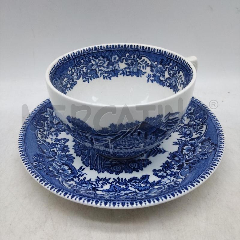 SERVIZIO TAZZE TE 6 PEZZI INGLESI DISEGNO BLU  | Mercatino dell'Usato Domodossola 1