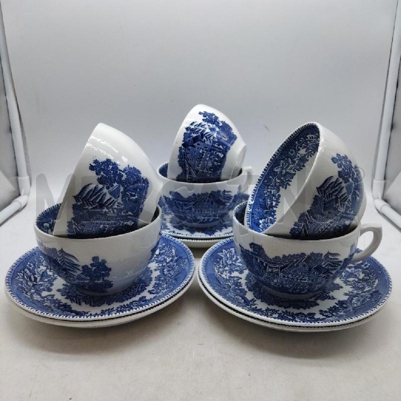 SERVIZIO TAZZE TE 6 PEZZI INGLESI DISEGNO BLU  | Mercatino dell'Usato Domodossola 2