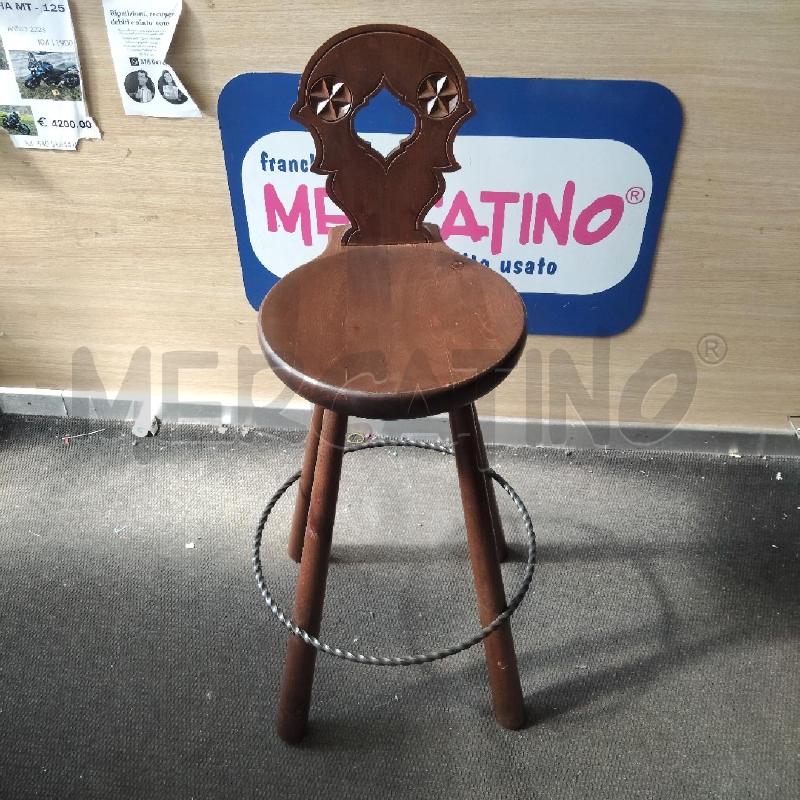 SGABELLO LEGNO SCHIENALE PARTE METALLO | Mercatino dell'Usato Domodossola 1
