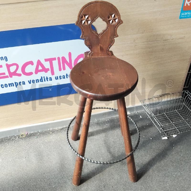 SGABELLO LEGNO SCHIENALE PARTE METALLO | Mercatino dell'Usato Domodossola 1