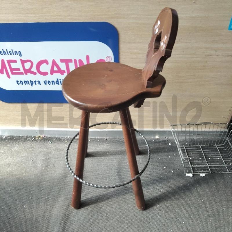 SGABELLO LEGNO SCHIENALE PARTE METALLO | Mercatino dell'Usato Domodossola 2