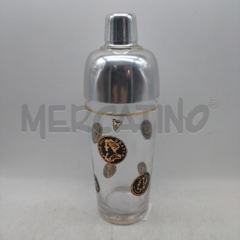 SHAKER VETRO + 6 BICCHIERINI CINCO CENTAVOS BORDINI DORATI | Mercatino dell'Usato Domodossola 2