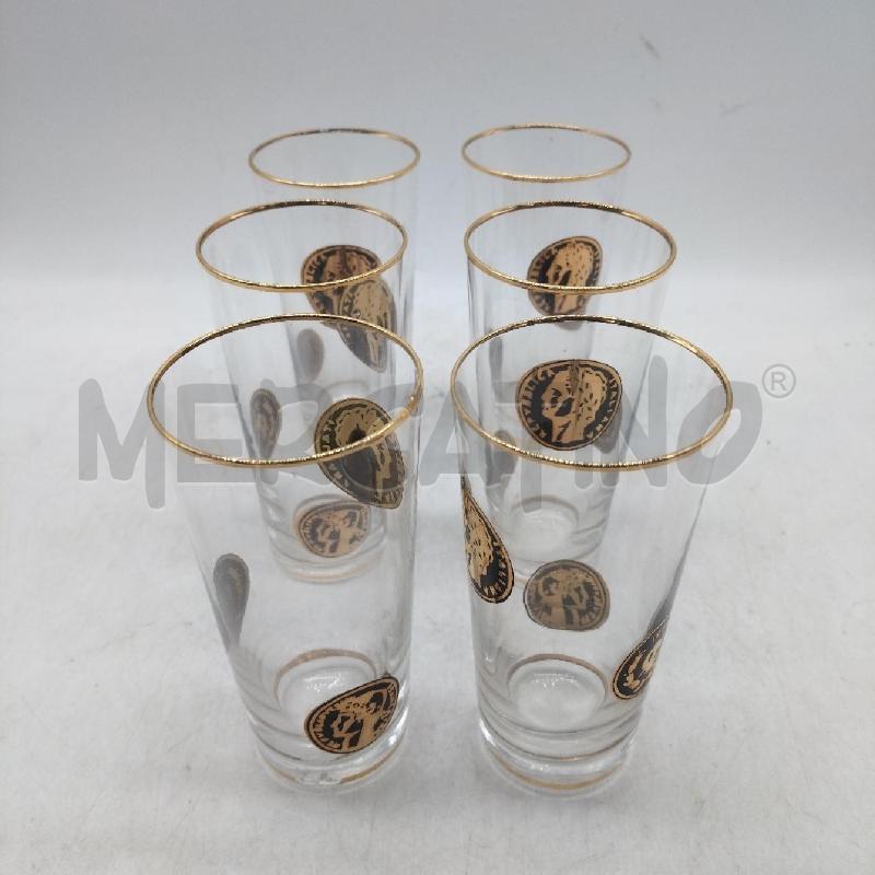 SHAKER VETRO + 6 BICCHIERINI CINCO CENTAVOS BORDINI DORATI | Mercatino dell'Usato Domodossola 3