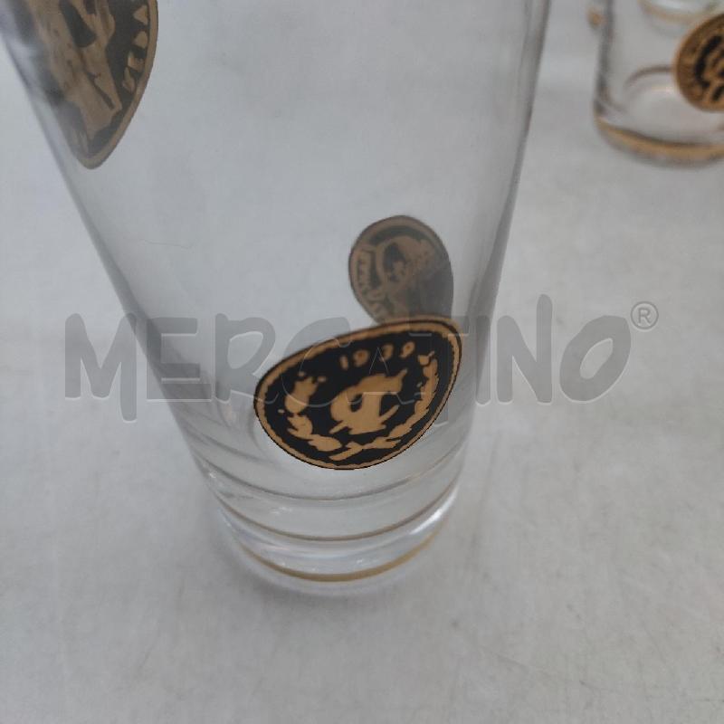 SHAKER VETRO + 6 BICCHIERINI CINCO CENTAVOS BORDINI DORATI | Mercatino dell'Usato Domodossola 4